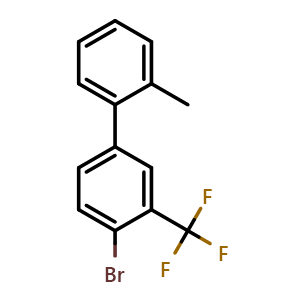 Chemical structure of 4'-bromo-2-methyl-3'-(trifluoromethyl)-1,1'-biphenyl , CAS 1343404-83-0, AChemBlock X178801