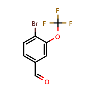 Chemical structure of 4-bromo-3-(trifluoromethoxy)benzaldehyde , CAS 1221716-04-6, AChemBlock X178807