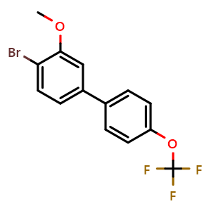 Chemical structure of 4-Bromo-3-methoxy-4'-(trifluoromethoxy)-1,1'-biphenyl , CAS 2807448-19-5, AChemBlock X178834