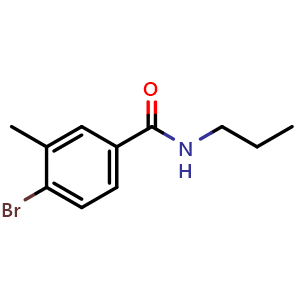 Chemical structure of 4-Bromo-3-methyl-N-propylbenzamide , CAS 1506272-42-9, AChemBlock X178839