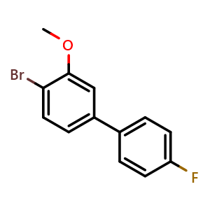 Chemical structure of 4-Bromo-4'-fluoro-3-methoxy-1,1'-biphenyl , CAS 2764731-51-1, AChemBlock X178848