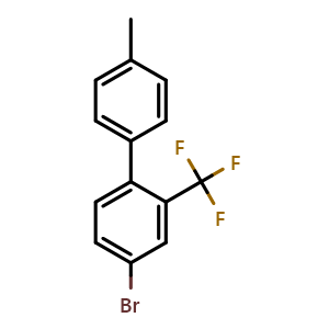 Chemical structure of 4-Bromo-4'-methyl-2-(trifluoromethyl)-1,1'-biphenyl , CAS 2755719-14-1, AChemBlock X178854