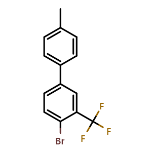 Chemical structure of 4-bromo-4'-methyl-3-(trifluoromethyl)-1,1'-biphenyl , CAS 1186482-67-6, AChemBlock X178855