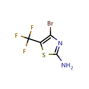 Chemical structure of 4-bromo-5-(trifluoromethyl)thiazol-2-amine , CAS 1453170-58-5, AChemBlock X178857
