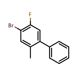 Chemical structure of 4-bromo-5-fluoro-2-methyl-1,1'-biphenyl , CAS 2807465-36-5, AChemBlock X178867