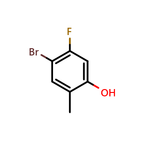 Chemical structure of 4-Bromo-5-fluoro-2-methylphenol , CAS 1600166-21-9, AChemBlock X178868