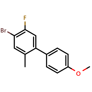 Chemical structure of 4-bromo-5-fluoro-4'-methoxy-2-methyl-1,1'-biphenyl , CAS 2807449-78-9, AChemBlock X178869