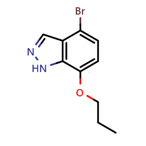 Chemical structure of 4-Bromo-7-propoxy-1H-indazole , CAS 2755721-33-4, AChemBlock X178876