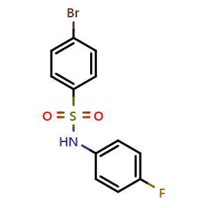 Chemical structure of 4-bromo-N-(4-fluorophenyl)benzenesulfonamide , CAS 349404-76-8, AChemBlock X178880