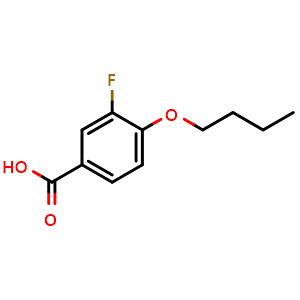 Chemical structure of 4-Butoxy-3-fluorobenzoic acid , CAS 326-76-1, AChemBlock X178901