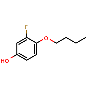 Chemical structure of 4-Butoxy-3-fluorophenol , CAS 54509-31-8, AChemBlock X178902
