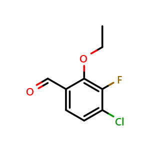 Chemical structure of 4-Chloro-2-ethoxy-3-fluorobenzaldehyde , CAS 2386709-54-0, AChemBlock X178933