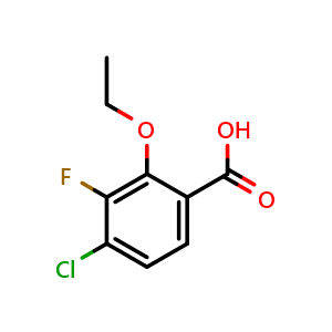 Chemical structure of 4-Chloro-2-ethoxy-3-fluorobenzoic acid , CAS 2385654-99-7, AChemBlock X178934