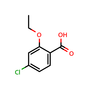 Chemical structure of 4-Chloro-2-ethoxybenzoic acid , CAS 1195264-76-6, AChemBlock X178935