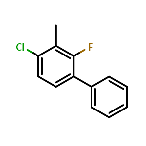 Chemical structure of 4-Chloro-2-fluoro-3-methyl-1,1'-biphenyl , CAS 2734772-94-0, AChemBlock X178949