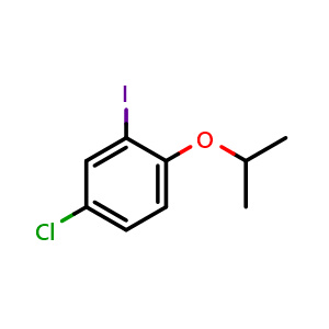 Chemical structure of 4-Chloro-2-iodo-1-isopropoxybenzene , CAS 1369939-77-4, AChemBlock X178958