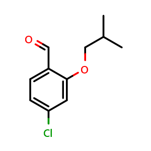 Chemical structure of 4-Chloro-2-isobutoxybenzaldehyde , CAS 1602198-60-6, AChemBlock X178959