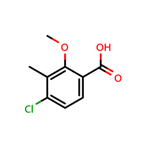 Chemical structure of 4-Chloro-2-methoxy-3-methylbenzoic acid , CAS 198344-88-6, AChemBlock X178964