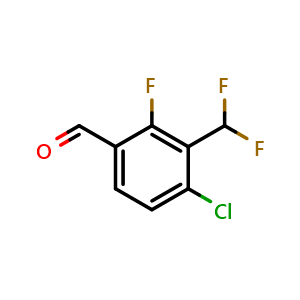 Chemical structure of 4-Chloro-3-(difluoromethyl)-2-fluorobenzaldehyde , CAS 2384035-81-6, AChemBlock X178973