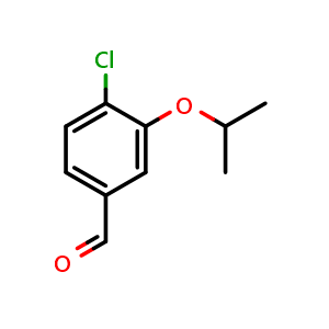 Chemical structure of 4-Chloro-3-(propan-2-yloxy)benzaldehyde , CAS 1289135-60-9, AChemBlock X178974