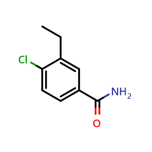 Chemical structure of 4-Chloro-3-ethylbenzamide , CAS 1369828-81-8, AChemBlock X178984