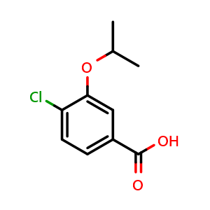 Chemical structure of 4-Chloro-3-isopropoxybenzoic acid , CAS 856165-82-7, AChemBlock X178996