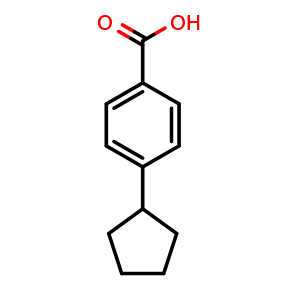 Chemical structure of 4-Cyclopentylbenzoic acid , CAS 19936-22-2, AChemBlock X179027