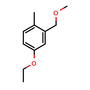 Chemical structure of 4-Ethoxy-2-(methoxymethyl)-1-methylbenzene , CAS 2432849-08-4, AChemBlock X179039