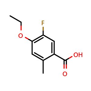 Chemical structure of 4-Ethoxy-5-fluoro-2-methylbenzoic acid , CAS 2092867-49-5, AChemBlock X179073