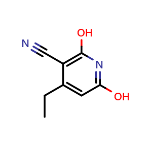 Chemical structure of 4-Ethyl-2,6-dihydroxynicotinonitrile , CAS 23328-64-5, AChemBlock X179078