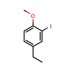 Chemical structure of 4-Ethyl-2-iodo-1-methoxybenzene , CAS 868167-69-5, AChemBlock X179079