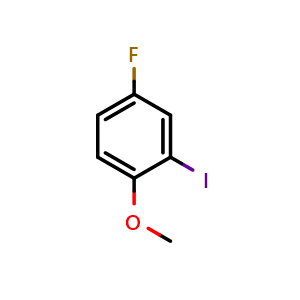 Chemical structure of 4-Fluoro-2-iodoanisole , CAS 3824-22-4, AChemBlock X179098