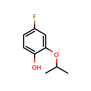 Chemical structure of 4-fluoro-2-isopropoxyphenol , CAS 1243454-07-0, AChemBlock X179102