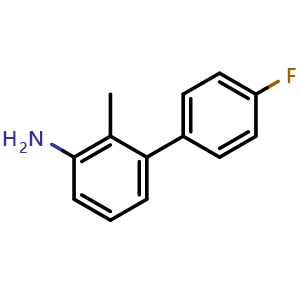 Chemical structure of 4'-Fluoro-2-methyl-[1,1'-biphenyl]-3-amine , CAS 1694468-64-8, AChemBlock X179112