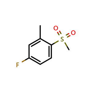 Chemical structure of 4-Fluoro-2-methyl-1-(methylsulfonyl)benzene , CAS 828270-62-8, AChemBlock X179114