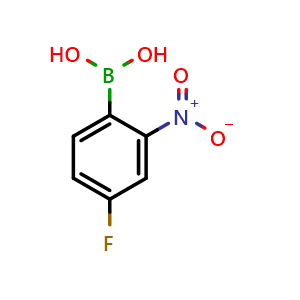 Chemical structure of 4-Fluoro-2-nitrophenylboronic acid , CAS 860034-00-0, AChemBlock X179119