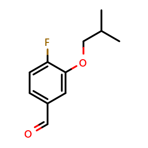 Chemical structure of 4-Fluoro-3-isobutoxybenzaldehyde , CAS 1378570-90-1, AChemBlock X179130