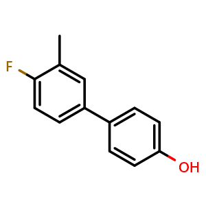Chemical structure of 4'-Fluoro-3'-methyl-[1,1'-biphenyl]-4-ol , CAS 64465-60-7, AChemBlock X179141