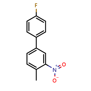 Chemical structure of 4'-Fluoro-4-methyl-3-nitro-1,1'-biphenyl , CAS 205526-20-1, AChemBlock X179148
