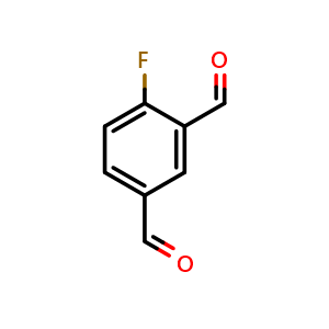 Chemical structure of 4-Fluoroisophthalaldehyde , CAS 1032940-11-6, AChemBlock X179155