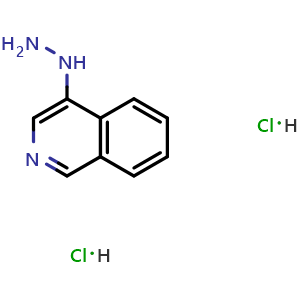 Chemical structure of 4-hydrazinylisoquinoline dihydrochloride , CAS 2752283-67-1, AChemBlock X179162