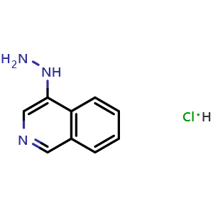 Chemical structure of 4-hydrazinylisoquinoline hydrochloride , CAS 2206509-46-6, AChemBlock X179163