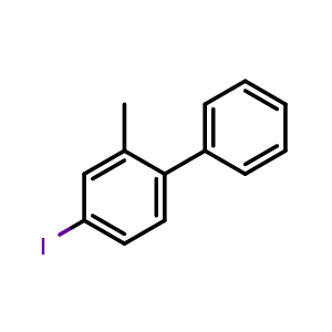 Chemical structure of 4-Iodo-2-methyl-1,1'-biphenyl , CAS 230961-96-3, AChemBlock X179185