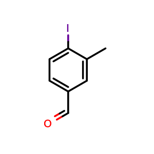 Chemical structure of 4-Iodo-3-methylbenzaldehyde , CAS 1160924-07-1, AChemBlock X179187