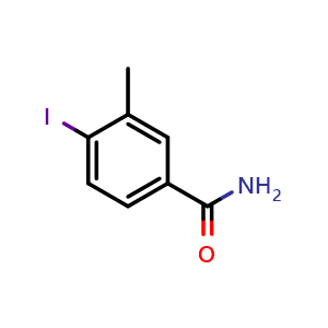 Chemical structure of 4-Iodo-3-methylbenzamide , CAS 933672-34-5, AChemBlock X179188