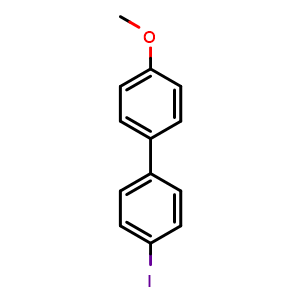 Chemical structure of 4-Iodo-4'-methoxy-1,1'-biphenyl , CAS 126971-87-7, AChemBlock X179190