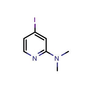 Chemical structure of 4-Iodo-N,N-dimethylpyridin-2-amine , CAS 1062609-45-3, AChemBlock X179192