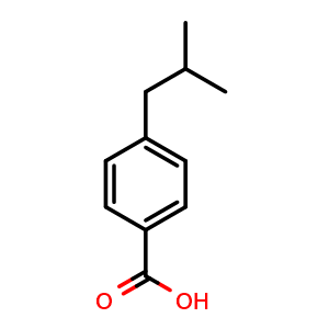 Chemical structure of 4-Isobutylbenzoic acid , CAS 38861-88-0, AChemBlock X179194