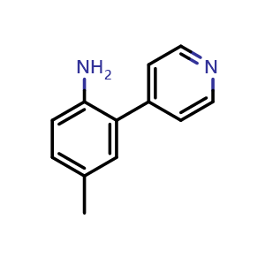 Chemical structure of 4-Methyl-2-(pyridin-4-yl)aniline , CAS 1247148-26-0, AChemBlock X179232