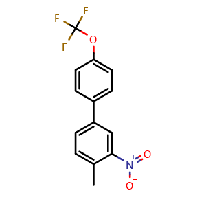 Chemical structure of 4-Methyl-3-nitro-4'-(trifluoromethoxy)-1,1'-biphenyl , CAS 1261506-02-8, AChemBlock X179237